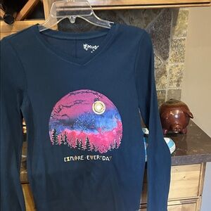 Explore Every Day Teal  Blue Top